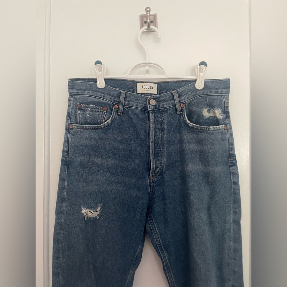 Agolde straight high rise ripped jeans. Size 28 - Picture 3 of 5